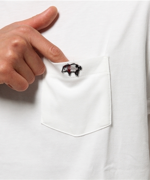 CIAOPANIC TYPY（チャオパニックティピー）の「【クールプラス】クルーポケットTシャツ（Tシャツ/カットソー・メンズ・ホワイト/ワインレッド/オリーブ/ネイビー/ブラック・MEDIUM/SMALL/LARGE）」の6枚目の写真