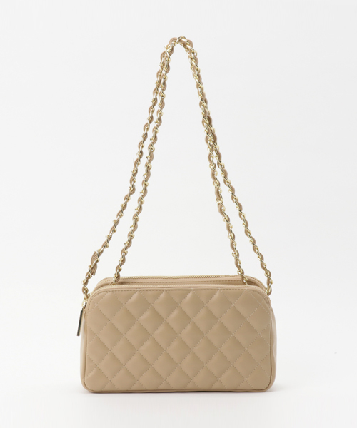 PLAIN CLOTHING（プレーンクロージング）の「ダイヤ柄ステッチチェーンショルダーバッグ【PLAIN CLOTHING】（ショルダーバッグ・レディース・ボルドー/ベージュ/ネイビー/ブラック・FREE）」の17枚目の写真