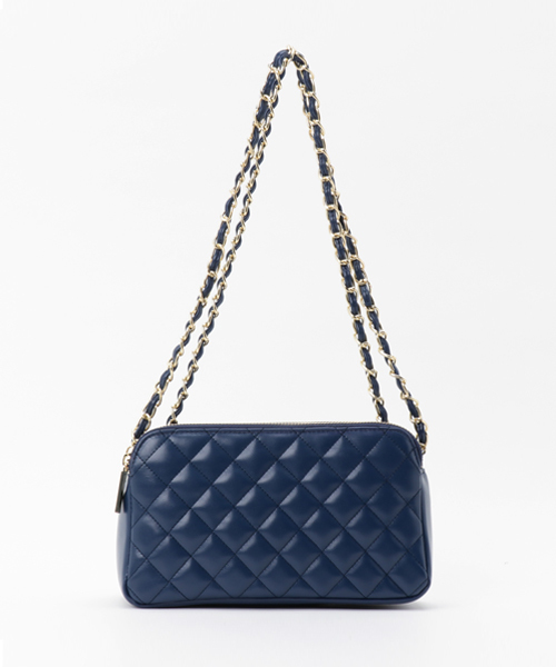 PLAIN CLOTHING（プレーンクロージング）の「ダイヤ柄ステッチチェーンショルダーバッグ【PLAIN CLOTHING】（ショルダーバッグ・レディース・ボルドー/ベージュ/ネイビー/ブラック・FREE）」の21枚目の写真