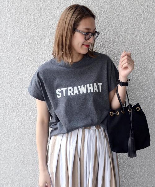 liflattie ships(リフラティ シップス)の「liflattie ships:プリント フレンチスリーブ TEE ◇(Tシャツ/カットソー・レディース・ホワイト/キャメル/チャコールグレー/グレー/マスタード・ONE SIZE)」の20枚目の写真