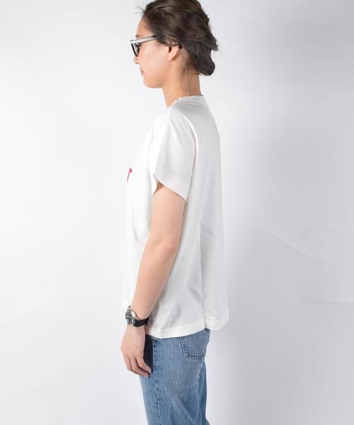 liflattie ships(リフラティ シップス)の「liflattie ships:プリント フレンチスリーブ TEE ◇(Tシャツ/カットソー・レディース・ホワイト/キャメル/チャコールグレー/グレー/マスタード・ONE SIZE)」の14枚目の写真