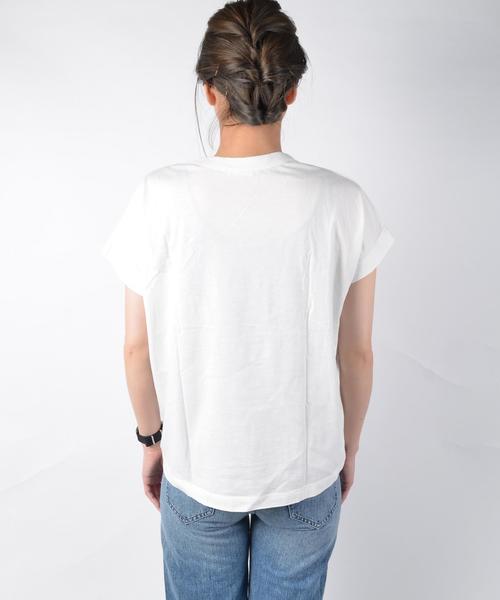 liflattie ships(リフラティ シップス)の「liflattie ships:プリント フレンチスリーブ TEE ◇(Tシャツ/カットソー・レディース・ホワイト/キャメル/チャコールグレー/グレー/マスタード・ONE SIZE)」の15枚目の写真