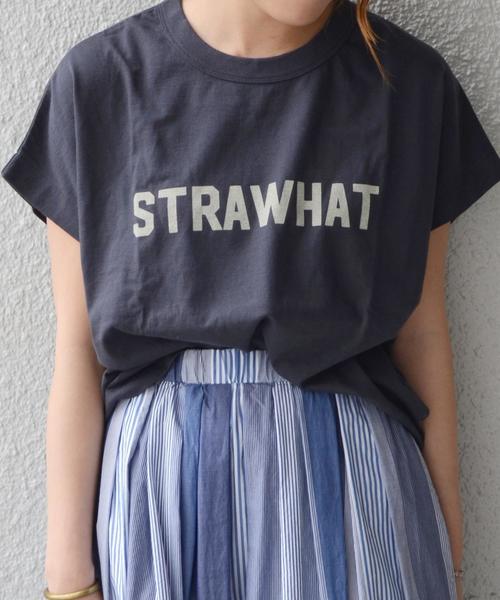 liflattie ships(リフラティ シップス)の「liflattie ships:プリント フレンチスリーブ TEE ◇(Tシャツ/カットソー・レディース・ホワイト/キャメル/チャコールグレー/グレー/マスタード・ONE SIZE)」の10枚目の写真