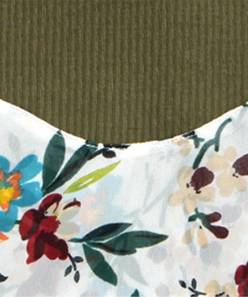 BREEZE（ブリーズ）の「フラワープリントキャミ付Tシャツ（Tシャツ/カットソー・キッズ・ネイビー/オフホワイト/ピンク・100/120/140/80/90/95/110/130）」の5枚目の写真