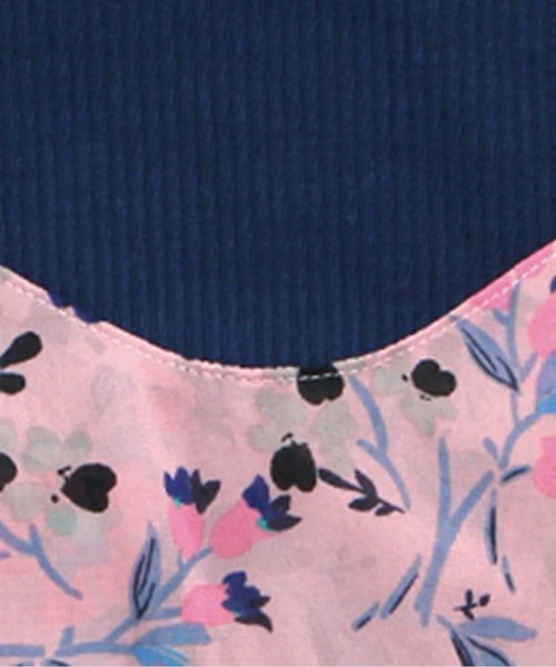 BREEZE（ブリーズ）の「フラワープリントキャミ付Tシャツ（Tシャツ/カットソー・キッズ・ネイビー/オフホワイト/ピンク・100/120/140/80/90/95/110/130）」の4枚目の写真