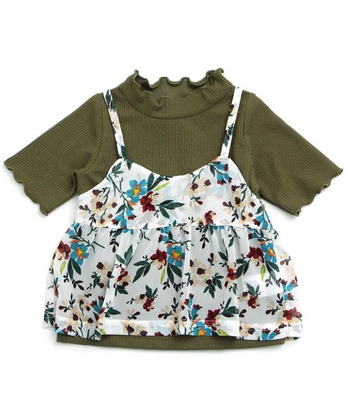 BREEZE（ブリーズ）の「フラワープリントキャミ付Tシャツ（Tシャツ/カットソー・キッズ・ネイビー/オフホワイト/ピンク・100/120/140/80/90/95/110/130）」の17枚目の写真