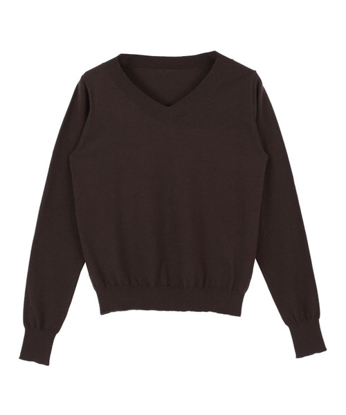 titivate（ティティベイト）の「ｶｼﾐﾔﾀｯﾁｼﾝﾌﾟﾙVﾈｯｸﾆｯﾄﾌﾟﾙｵｰﾊﾞｰ（ニット/セーター・レディース・レッド/ベージュ/杢グレー/ネイビー/ホワイト/ブラック/ブラウン・L/M/S）」の11枚目の写真