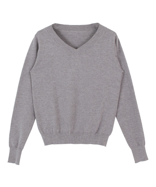 titivate（ティティベイト）の「ｶｼﾐﾔﾀｯﾁｼﾝﾌﾟﾙVﾈｯｸﾆｯﾄﾌﾟﾙｵｰﾊﾞｰ（ニット/セーター・レディース・レッド/ベージュ/杢グレー/ネイビー/ホワイト/ブラック/ブラウン・L/M/S）」の10枚目の写真