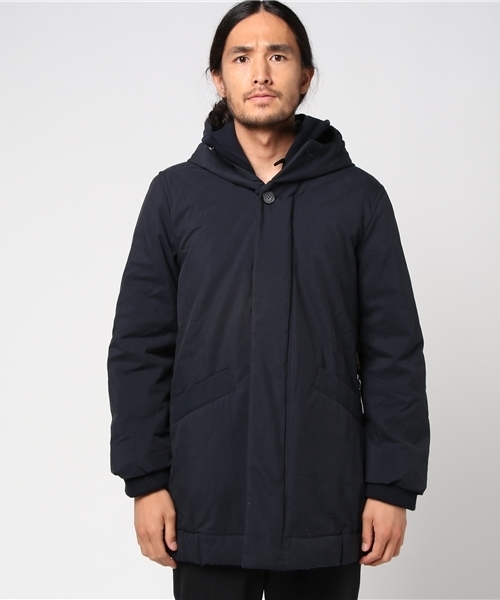 quadro(クオドロ)の「ギャバピーチバイオフードハーフブルゾン(ブルゾン・メンズ・カーキ/ネイビー・MEDIUM/LARGE)」の4枚目の写真