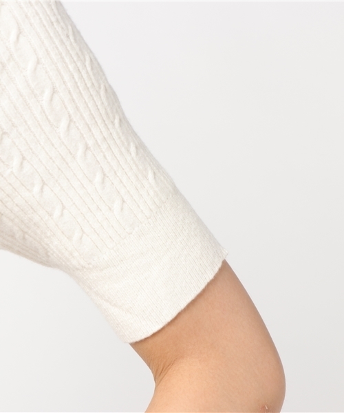 WEGO（ウィゴー）の「WEGO/ミニケーブル5分袖ニット（ニット/セーター・レディース・レッド/オフホワイト/ターコイズブルー/マスタード/ブラック・FREE）」の19枚目の写真