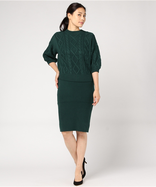 FREE'S MART（フリーズマート）の「バルーン袖ニットセットアップ（ワンピース・レディース・グレー/ピンク/グリーン・FREE）」の15枚目の写真