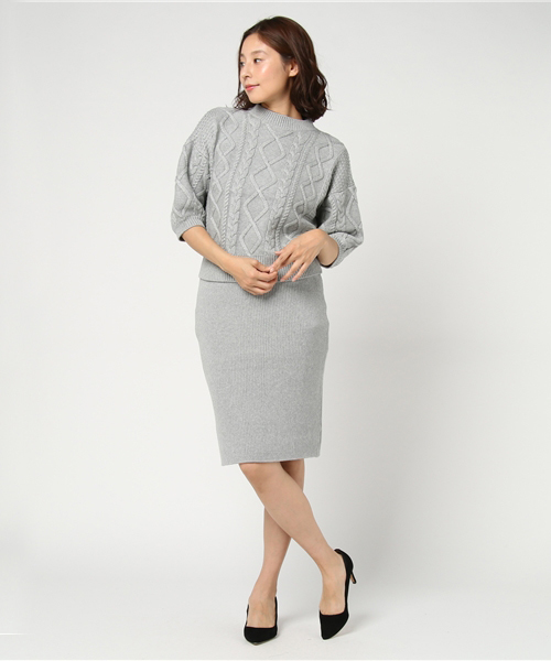 FREE'S MART（フリーズマート）の「バルーン袖ニットセットアップ（ワンピース・レディース・グレー/ピンク/グリーン・FREE）」の16枚目の写真