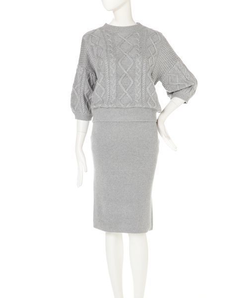 FREE'S MART（フリーズマート）の「バルーン袖ニットセットアップ（ワンピース・レディース・グレー/ピンク/グリーン・FREE）」の17枚目の写真