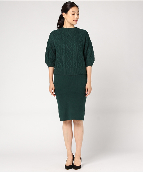 FREE'S MART（フリーズマート）の「バルーン袖ニットセットアップ（ワンピース・レディース・グレー/ピンク/グリーン・FREE）」の4枚目の写真