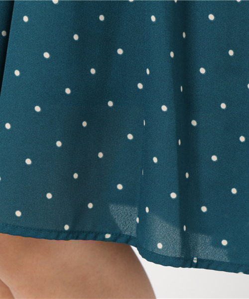 REDYAZEL（レディアゼル）の「ドットパイピング７分袖シャツワンピース（シャツワンピース・レディース・ブラウン系その他/グリーン系その他/ブルー系その他/ベージュ系その他・FREE）」の9枚目の写真