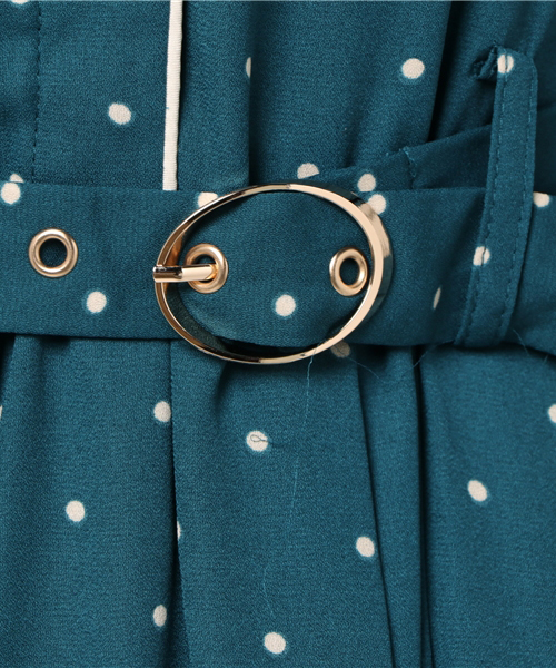 REDYAZEL（レディアゼル）の「ドットパイピング７分袖シャツワンピース（シャツワンピース・レディース・ブラウン系その他/グリーン系その他/ブルー系その他/ベージュ系その他・FREE）」の11枚目の写真