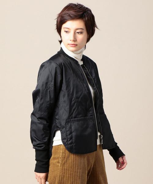 BEAUTY&YOUTH UNITED ARROWS（ビューティーアンドユースユナイテッドアローズ）の「【別注】＜FIVEBROTHER＞キルティングジャケット（ミリタリージャケット・レディース・ブラック/オリーブ・FREE）」の2枚目の写真