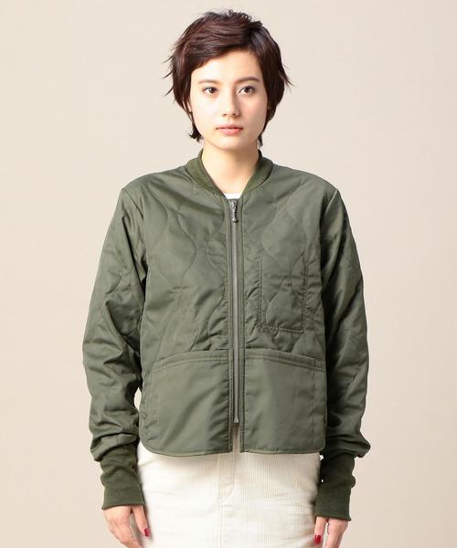 BEAUTY&YOUTH UNITED ARROWS（ビューティーアンドユースユナイテッドアローズ）の「【別注】＜FIVEBROTHER＞キルティングジャケット（ミリタリージャケット・レディース・ブラック/オリーブ・FREE）」の11枚目の写真