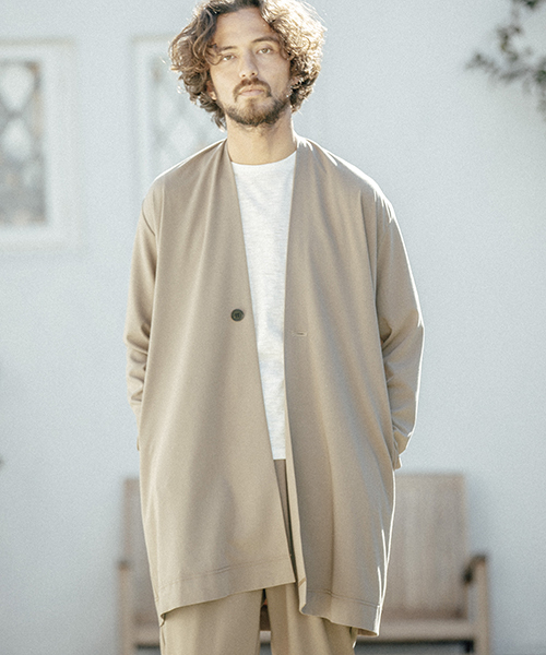 ANGENEHM（アンゲネーム）の「mj5327-Rough Gown Coat コート（その他アウター・メンズ・ブラック/ベージュ/ネイビー・M/L/S）」の2枚目の写真