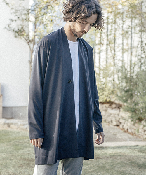 ANGENEHM（アンゲネーム）の「mj5327-Rough Gown Coat コート（その他アウター・メンズ・ブラック/ベージュ/ネイビー・M/L/S）」の3枚目の写真