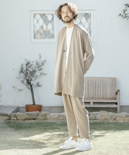 ANGENEHM（アンゲネーム）の「mj5327-Rough Gown Coat コート（その他アウター・メンズ・ブラック/ベージュ/ネイビー・M/L/S）」の4枚目の写真