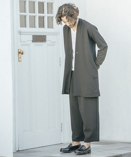 ANGENEHM（アンゲネーム）の「mj5327-Rough Gown Coat コート（その他アウター・メンズ・ブラック/ベージュ/ネイビー・M/L/S）」の6枚目の写真