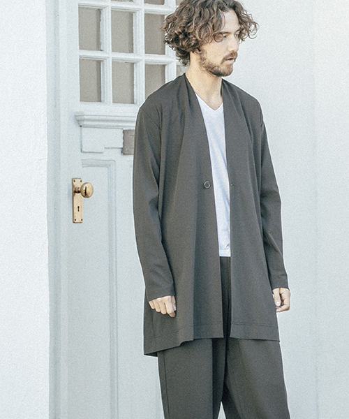ANGENEHM（アンゲネーム）の「mj5327-Rough Gown Coat コート（その他アウター・メンズ・ブラック/ベージュ/ネイビー・M/L/S）」の7枚目の写真
