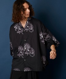 ビッグシルエット総柄開襟アロハシャツ