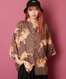 ビッグシルエット総柄開襟アロハシャツ