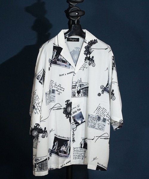 ヴィンテージ パーバリロゴ総柄　シャツ ブラウス サイズ40 NILWAY（ニルウェイ）の「Assorted design pattern shirt/総柄