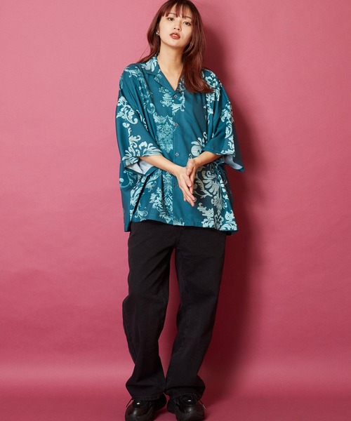 セール】ビッグシルエット総柄開襟アロハシャツ（シャツ/ブラウス