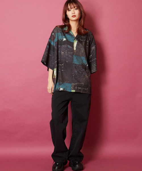 セール】ビッグシルエット総柄開襟アロハシャツ（シャツ/ブラウス