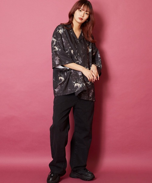 セール】ビッグシルエット総柄開襟アロハシャツ（シャツ/ブラウス