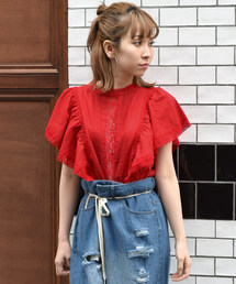 w closet | レース襟フリル袖プルオーバー(シャツ/ブラウス)