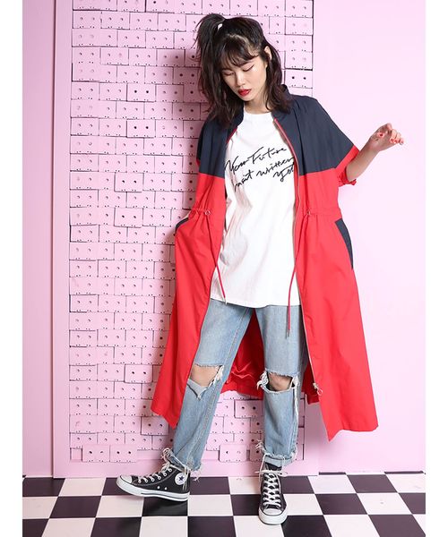 jouetie(ジュエティ)の「バイカラ―2WAY ワンピース(ワンピース・レディース・レッド/グリーン/ベージュ・MEDIUM)」の3枚目の写真