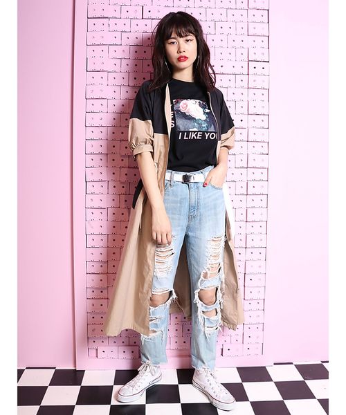 jouetie(ジュエティ)の「バイカラ―2WAY ワンピース(ワンピース・レディース・レッド/グリーン/ベージュ・MEDIUM)」の11枚目の写真