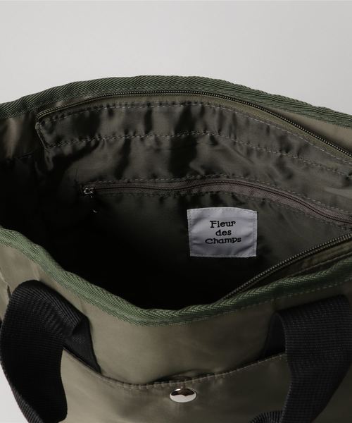 Fleur des Champs(フルールデシャン)の「2WAY トート リュック バックパック 【背面ポケット付】(バックパック/リュック・レディース・グレー/ブラック/カーキ/ネイビー・FREE)」の5枚目の写真