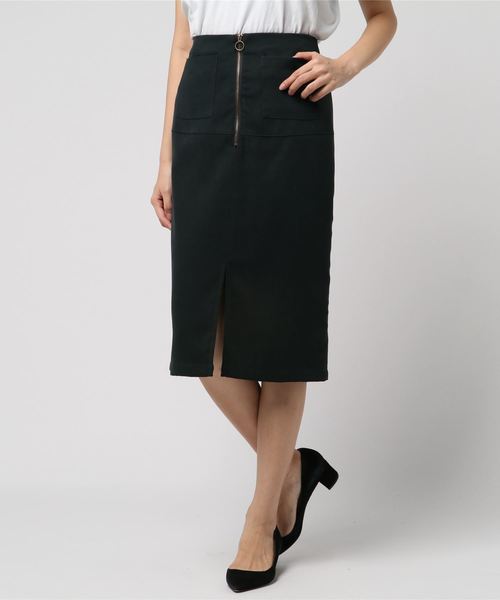 archives（アルシーヴ）の「フロントZIPタイトスカート（スカート・レディース・ブラック/パープル/グリーン/マスタード・MEDIUM）」の3枚目の写真