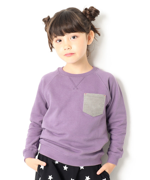 devirock（デビロック）の「ポケット付長袖スウェットトレーナー（スウェット・キッズ・グリーン系その他/ネイビー/マスタード/杢グレー/パープル系その他/スモークピンク/モカ/ブラック/カーキ/ラベンダー・150cm/160cm/100cm/110cm/120cm/140cm/130cm）」の8枚目の写真