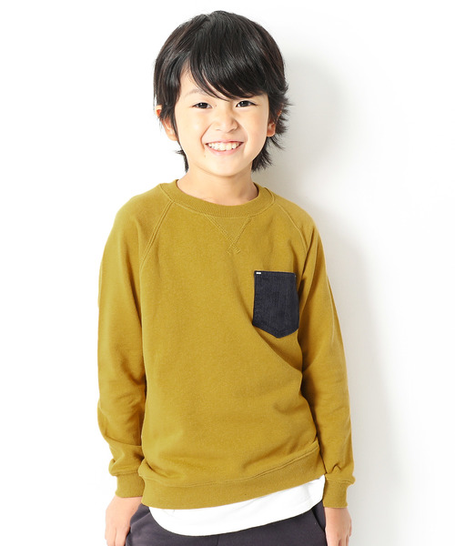 devirock（デビロック）の「ポケット付長袖スウェットトレーナー（スウェット・キッズ・グリーン系その他/ネイビー/マスタード/杢グレー/パープル系その他/スモークピンク/モカ/ブラック/カーキ/ラベンダー・150cm/160cm/100cm/110cm/120cm/140cm/130cm）」の10枚目の写真