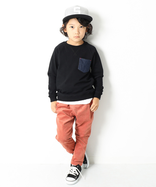 devirock（デビロック）の「ポケット付長袖スウェットトレーナー（スウェット・キッズ・グリーン系その他/ネイビー/マスタード/杢グレー/パープル系その他/スモークピンク/モカ/ブラック/カーキ/ラベンダー・150cm/160cm/100cm/110cm/120cm/140cm/130cm）」の11枚目の写真