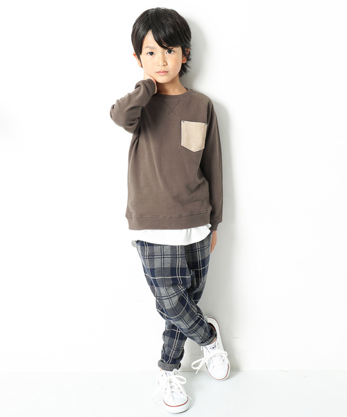 devirock（デビロック）の「ポケット付長袖スウェットトレーナー（スウェット・キッズ・グリーン系その他/ネイビー/マスタード/杢グレー/パープル系その他/スモークピンク/モカ/ブラック/カーキ/ラベンダー・150cm/160cm/100cm/110cm/120cm/140cm/130cm）」の13枚目の写真