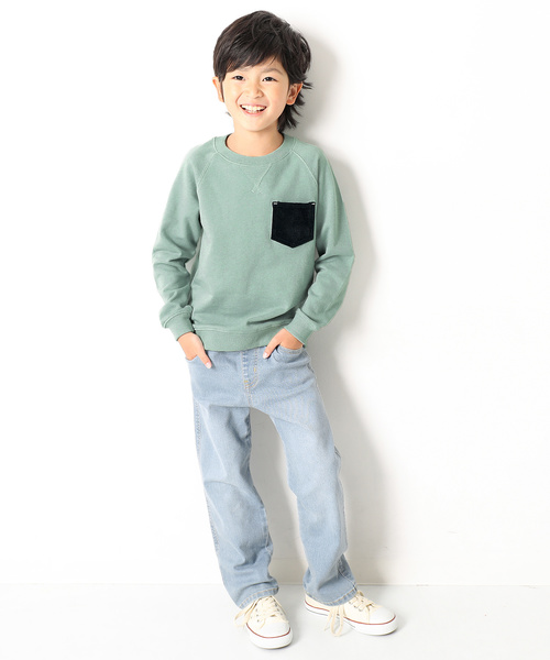 devirock（デビロック）の「ポケット付長袖スウェットトレーナー（スウェット・キッズ・グリーン系その他/ネイビー/マスタード/杢グレー/パープル系その他/スモークピンク/モカ/ブラック/カーキ/ラベンダー・150cm/160cm/100cm/110cm/120cm/140cm/130cm）」の15枚目の写真