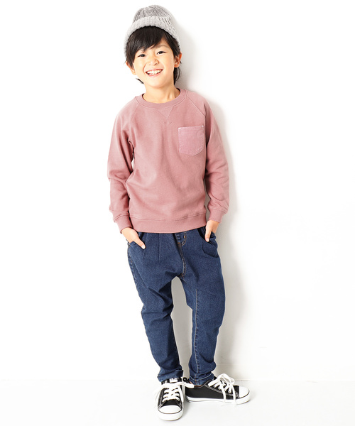 devirock（デビロック）の「ポケット付長袖スウェットトレーナー（スウェット・キッズ・グリーン系その他/ネイビー/マスタード/杢グレー/パープル系その他/スモークピンク/モカ/ブラック/カーキ/ラベンダー・150cm/160cm/100cm/110cm/120cm/140cm/130cm）」の20枚目の写真