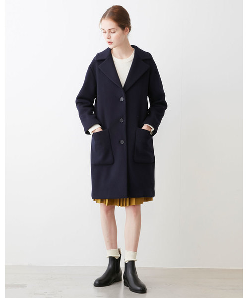 Traditional Weatherwear(トラディショナルウェザーウェア)の「BELL / ベル(ステンカラーコート・レディース・ネイビー/サックスブルー・34/32)」の5枚目の写真