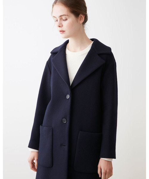 Traditional Weatherwear(トラディショナルウェザーウェア)の「BELL / ベル(ステンカラーコート・レディース・ネイビー/サックスブルー・34/32)」の3枚目の写真