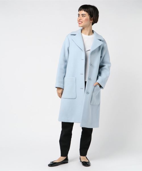 Traditional Weatherwear(トラディショナルウェザーウェア)の「BELL / ベル(ステンカラーコート・レディース・ネイビー/サックスブルー・34/32)」の2枚目の写真