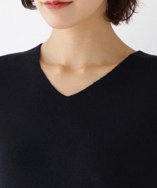 セール ワンピース Ozoc オゾック のファッション ワンピース ベルト付きvネックニットワンピース ワンピース