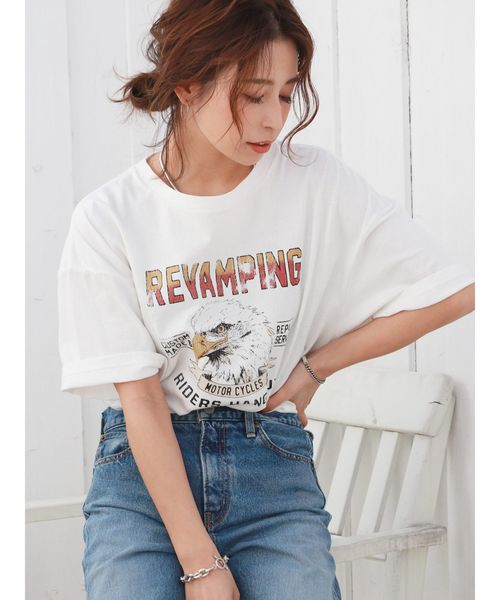 Ungrid(アングリッド)の「イーグルビッグルーズTee(Tシャツ/カットソー)」|オフホワイト