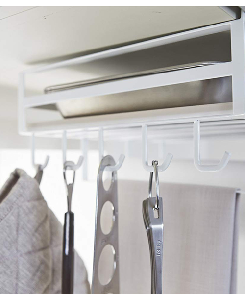 tower（タワー）の「tower（タワー）戸棚下多機能ラック（キッチン収納・レディース・ホワイト/ブラック・ONE SIZE）」の5枚目の写真